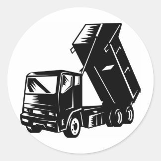 truck dump dumper tipper lorry classic round sticker