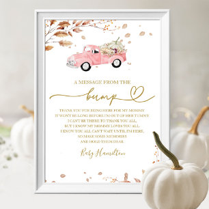 Truck Fall Girl Baby Shower Message From The Bump Poster