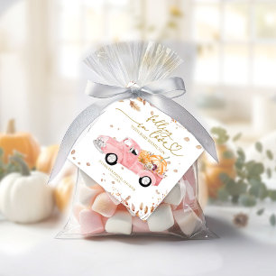 Truck Fall Pumpkin Girl Baby Shower Favour Tag
