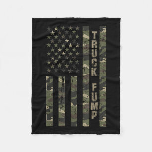 Truck Fump United States Distressed Camo W Us Fleece Blanket