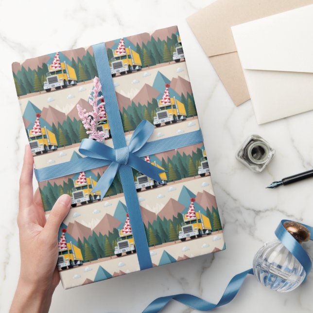 Truck Happy Birthday Party Funny Equipment Wrapping Paper (Gifting)