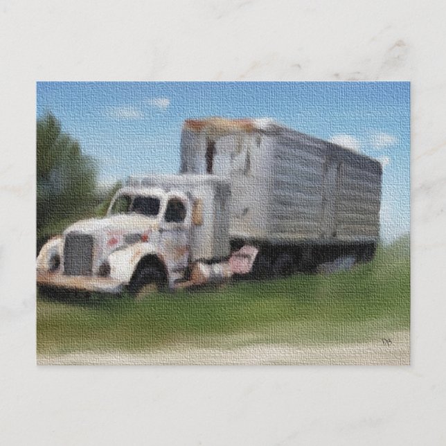 Truck In A Field Postcards (Front)