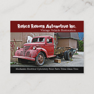 Truck in Back Alley Mechanics Repair Shop Business Card