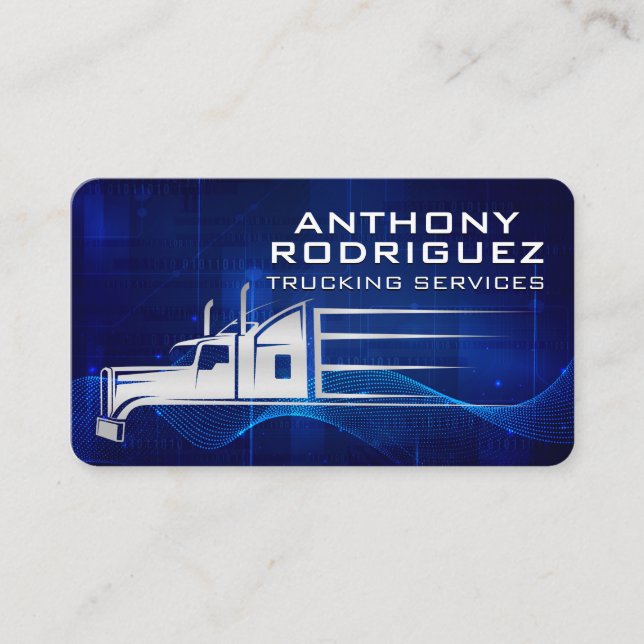 Truck in Motion | Shipping Transport Business Card (Front)