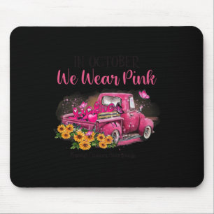 Truck In October We Wear Pink Breast Cancer Awaren Mouse Pad