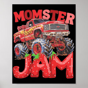 Truck Jam Mum Momster Boy Mama Birthday Mothers Da Poster