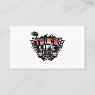 Truck Life Grunge Distressed Chrome Red Trucker Li Business Card