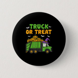 Truck Or Treat Funny Pumpkin Garbage Truck Hallowe 6 Cm Round Badge