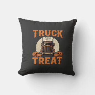 Truck or Treat Halloween Semi Truck Design_1 Cushion