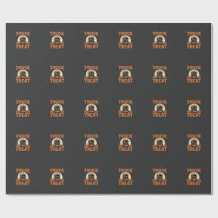 Truck or Treat Halloween Semi Truck Design_1 Wrapping Paper