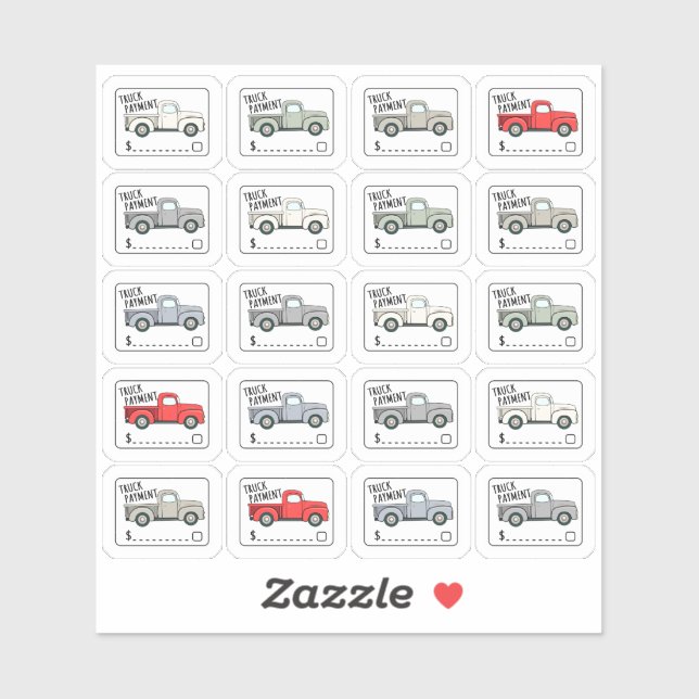 Truck Payment Label Expense Tracker Budget Planner (Sheet)