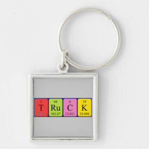 Truck periodic table keyring