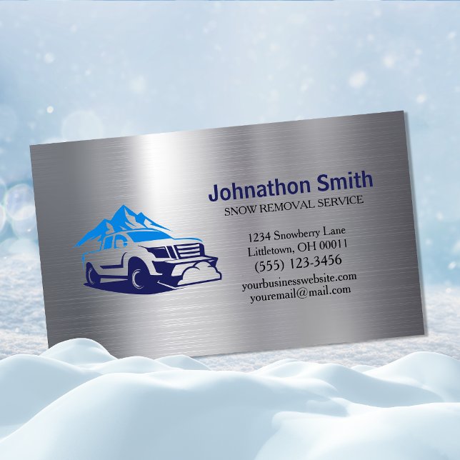 Truck Plough Snow Removal Service  Business Card (Creator Uploaded)