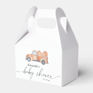 Truck pumpkin autumn baby shower  favour box