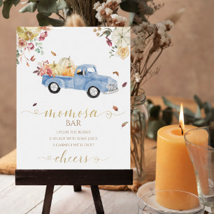 Truck Pumpkin Fall Baby Shower MOMosa Bar Sign