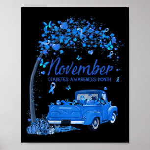 Truck Pumpkin November Diabetes Awareness Month Gi Poster