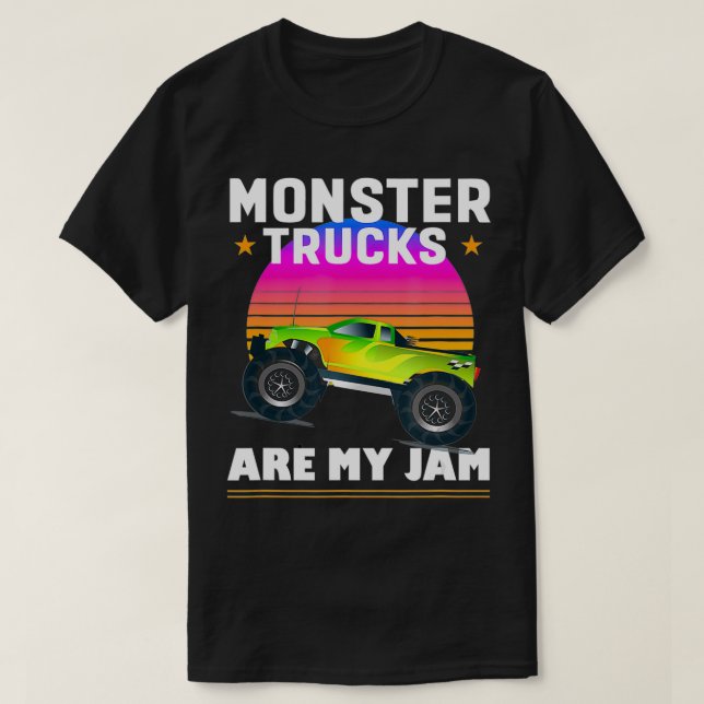 Truck Retro Style Monster Trucks Are My Jam  T-Shirt (Design Front)