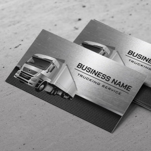 Truck Service Metallic Professional Driver Business Card