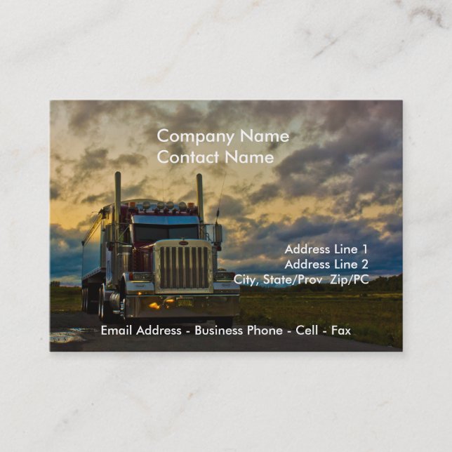 Truck Stop Sky card template (Front)