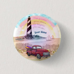 Truck Stormy Lighthouse 3 Cm Round Badge