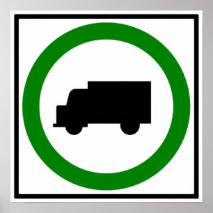 Truck Traffic Permitted Highway Sign