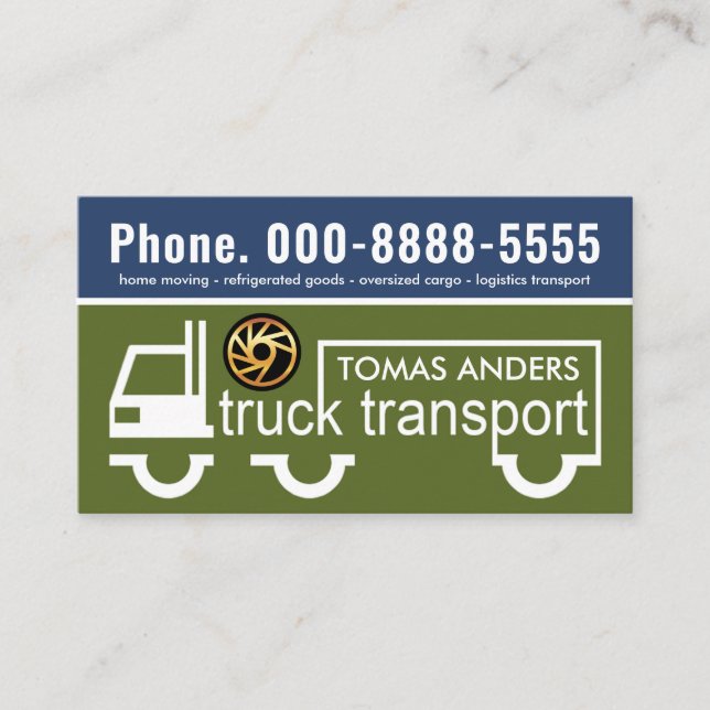 Truck Transport Frame Delivery Business Card (Front)