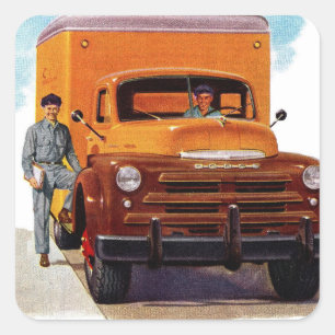 truck truckers truckin' square sticker