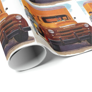 truck truckers truckin’ wrapping paper