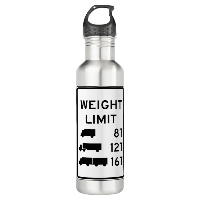 Truck Weight Limit Road Sign 710 Ml Water Bottle (Front)
