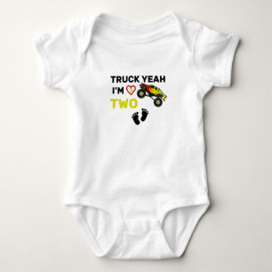 Truck Yeah I'm Two Birthday tee, 2nd Birthday tee