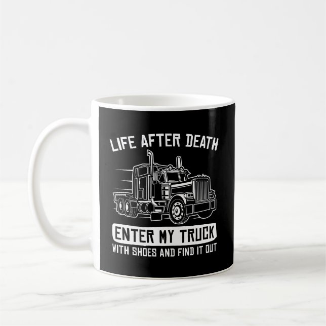 Trucker 18 Wheeler Freighter Truck Driver Coffee Mug (Left)