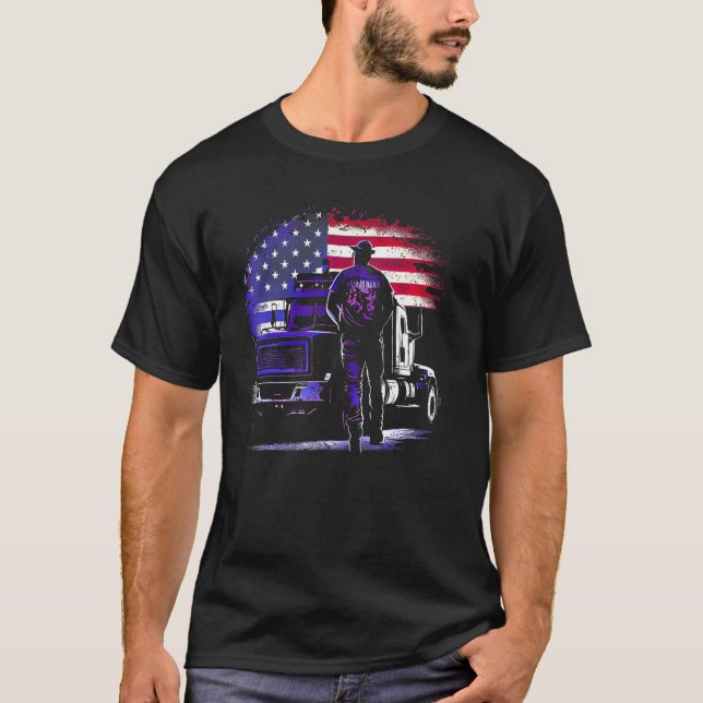 trucker American Big Rigs Diesel Truck Driver 106 T-Shirt (Front)