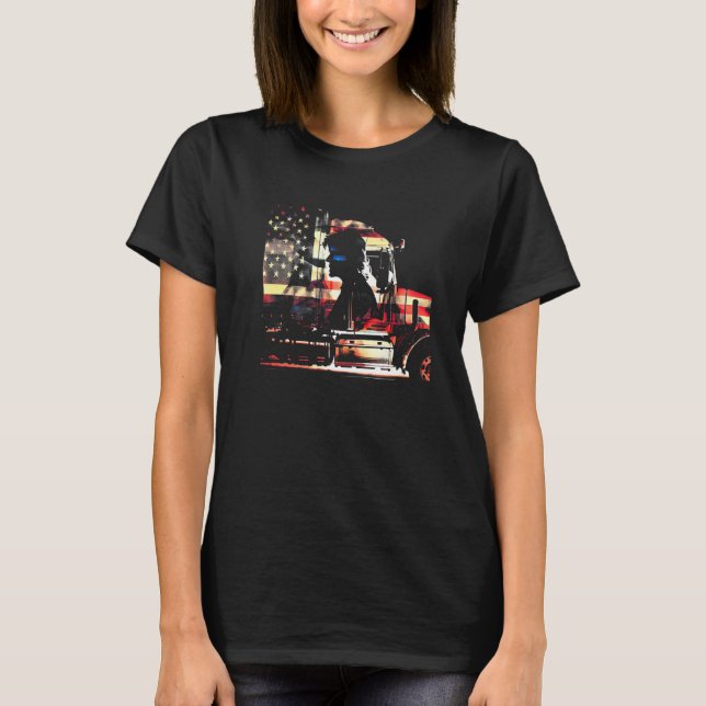 trucker American Big Rigs Diesel Truck Driver  77 T-Shirt (Front)