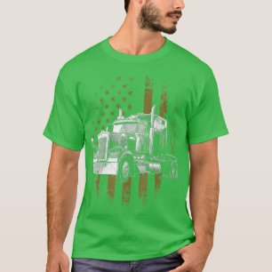 Trucker American Flag Big Rig SemiTrailer Truck Dr T-Shirt