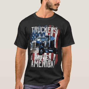 Trucker American Flag Truck Driver T-Shirt