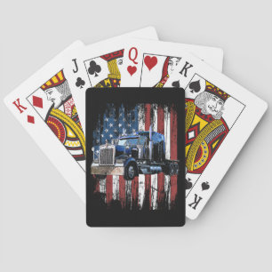 Trucker American Flag Truck Driver Truck Driver Gi Playing Cards