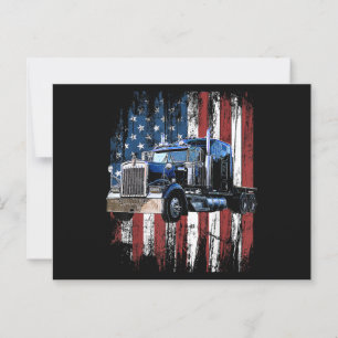 Trucker American Flag Truck Driver Truck Driver Gi Postcard