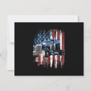 Trucker American Flag Truck Driver Truck Driver Gi RSVP Card