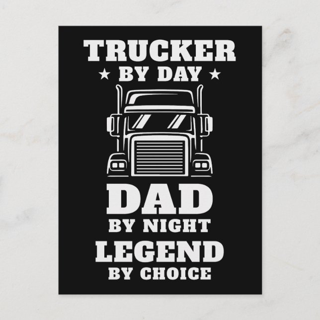 Trucker and Dad - Hero on the Road and at Home Postcard (Front)