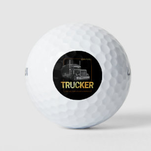 Trucker Born To Be Truck Retro Driver Vintage Golf Balls