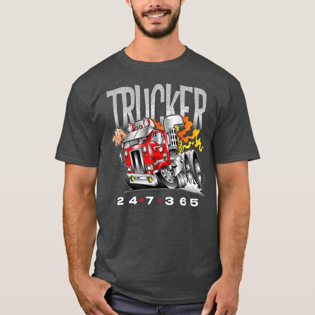 Trucker Cabover Trucking Mens Womens Truck T-Shirt (Front)