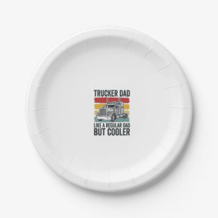 Trucker Dad Like a Regular Dad But Cooler Shirt_1 Paper Plate