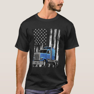 Trucker Dad Truck Driver Art USA Flag T-Shirt