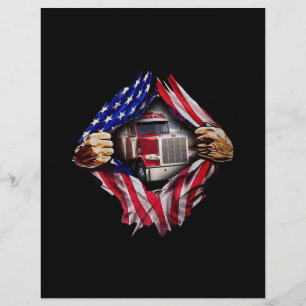 Trucker Driver American Flag Truck Custom Letterhead