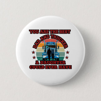 Trucker Father Daughter Bond Road Family Love 6 Cm Round Badge