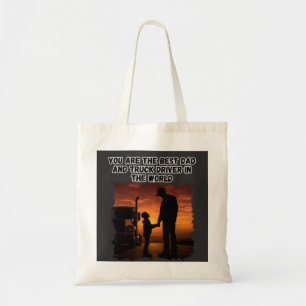 Trucker Father Son Bond Family Road Love Design Tote Bag