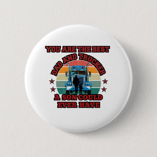 Trucker Father Son Bond Road Family Love Design 6 Cm Round Badge