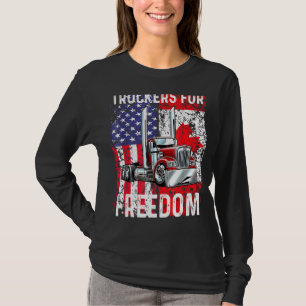 Trucker For Freedom Convoy 2022 American Canadian  T-Shirt