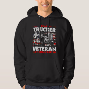 Trucker Gifts Patriotic Veteran Truck Driver Tract Hoodie