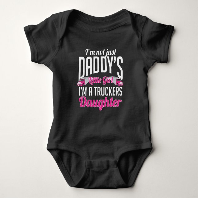 Trucker Girl Truck Driver Daughter Baby Bodysuit (Front)